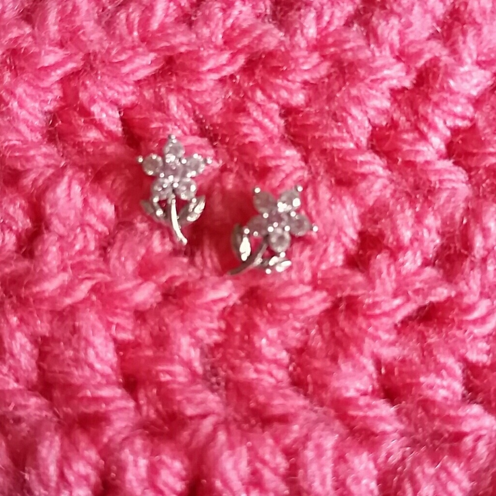 Sterling silver flower earrings